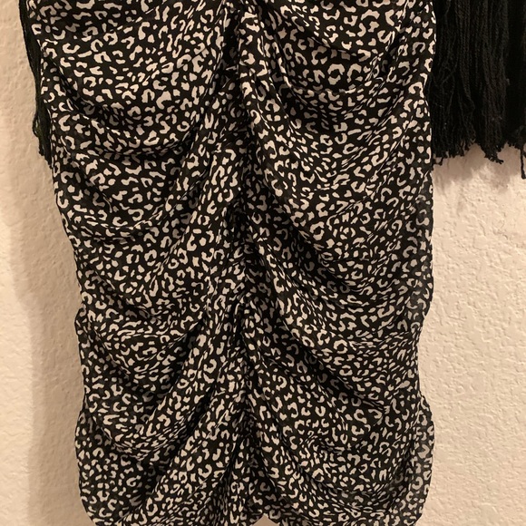 Ruched black cheetah mini dress - Picture 6 of 6